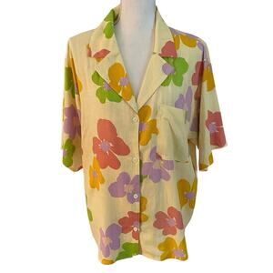 Sabo US Size 2 Lennon Shirt Top Tutti Daisy Floral Button Front Linen Blend